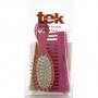 Tek Set Spazzola Ovale 15,5X4,7 Pettine Rosa Dente Rado 14,5X4,5 Cm