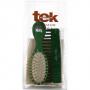 Tek Set Spazzola Ovale 15,5X4,7 Pettine Verde Dente Rado 14,5X4,5 Cm